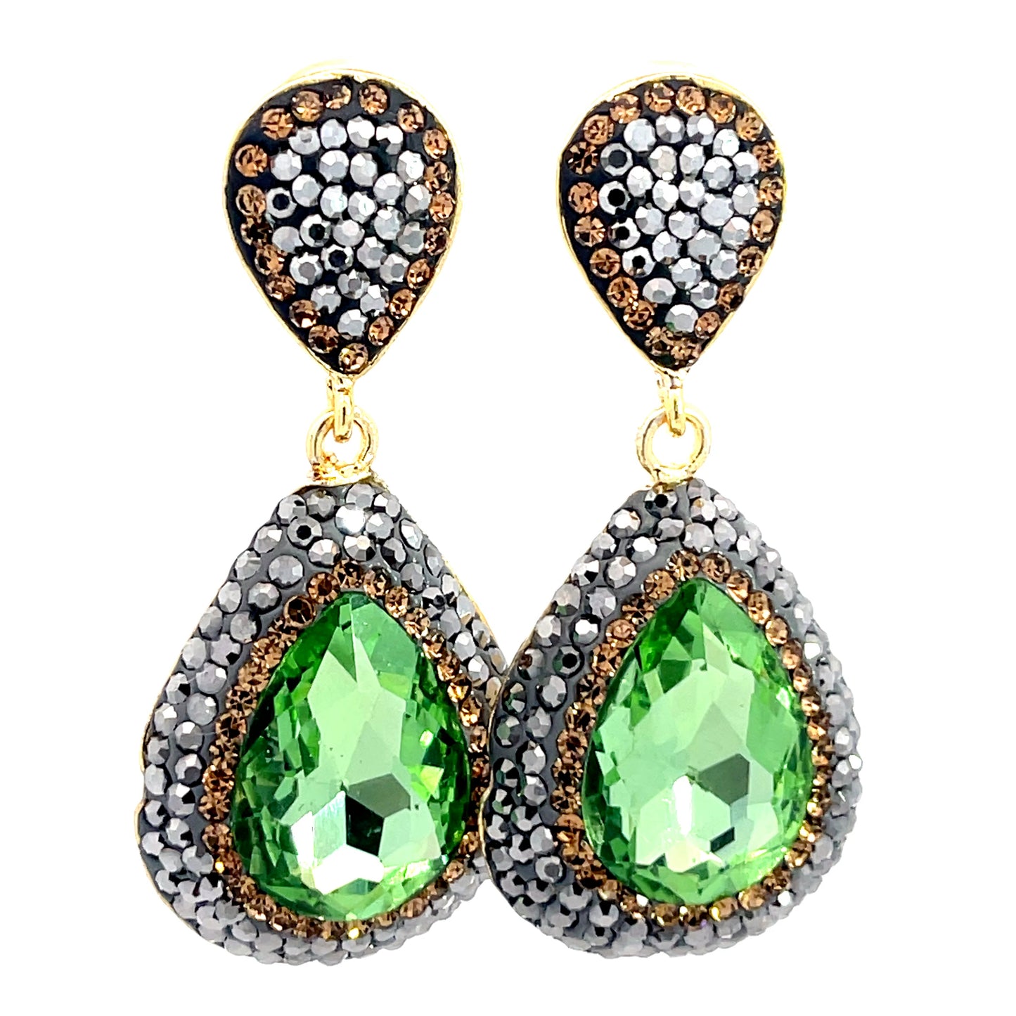 Cubic Crystal Drop Earrings