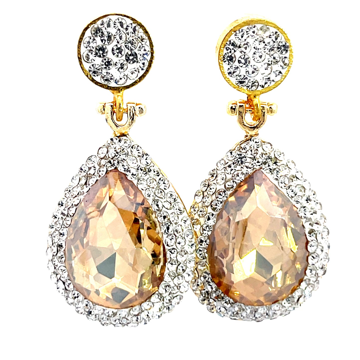 Cubic Crystal Drop Earrings