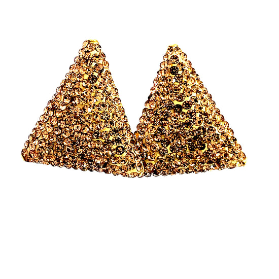 Triangle Crystal 925 Sterling Silver Stud Earrings