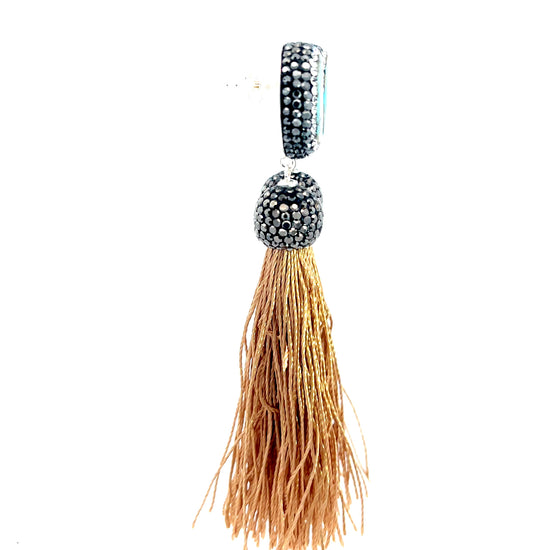 Gemstone & Crystal Tassel 925 Sterling Silver Earring