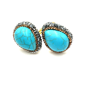 Teardrop Double Gemstone & Crystal 925 Sterling Silver Adjustable Statement Ring - Born To Glam