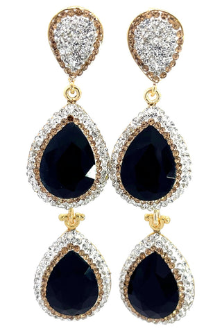 Cubic & Crystal 2 Tier Statement Earring - Born To Glam