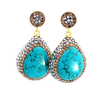 Turquoise 925 Sterling Silver Dangle Earring - Born To Glam