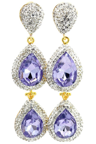 Cubic & Crystal 2 Tier Statement Earring - Born To Glam