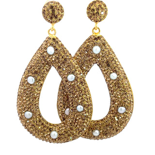 Open Teardrop Gemstone 925 Sterling Silver Statement Earring - Born To Glam