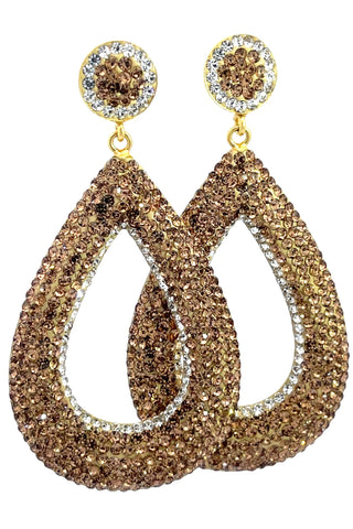 Gold Open Teardrop 925 Sterling Silver Statement Earring - Born To Glam