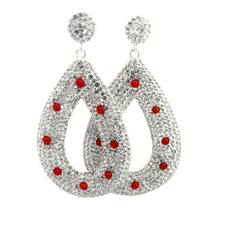 Open Teardrop Gemstone 925 Sterling Silver Statement Earring - Born To Glam