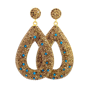 Open Teardrop Gemstone 925 Sterling Silver Statement Earring - Born To Glam