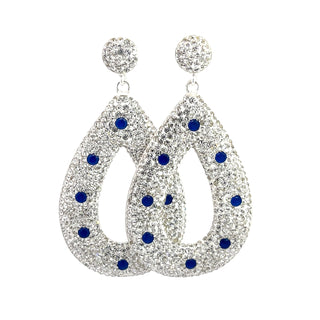 Open Teardrop Gemstone 925 Sterling Silver Statement Earring - Born To Glam