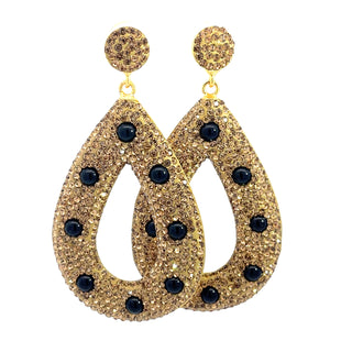 Open Teardrop Gemstone 925 Sterling Silver Statement Earring - Born To Glam