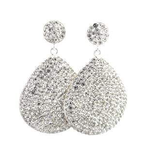Oval Teardrop Crystal 925 Sterling Silver Drop Earring - Born To Glam