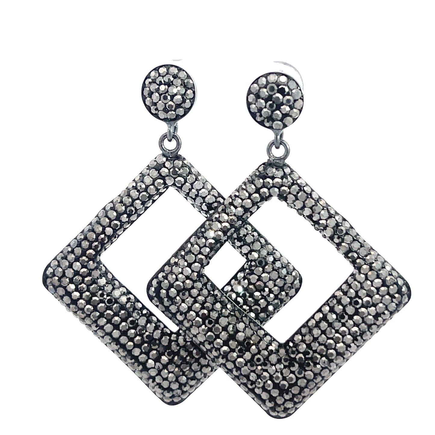 Geometric 925 Sterling Silver Crystal Earring - Born To Glam