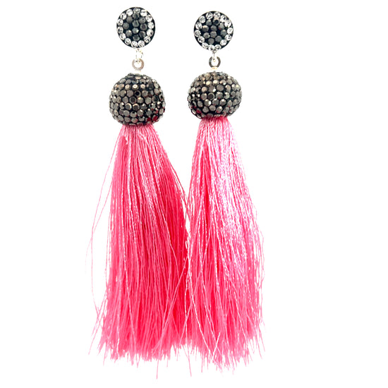 Vibrant 925 Sterling Silver Tassel Earring - Born To Glam Born To Glam