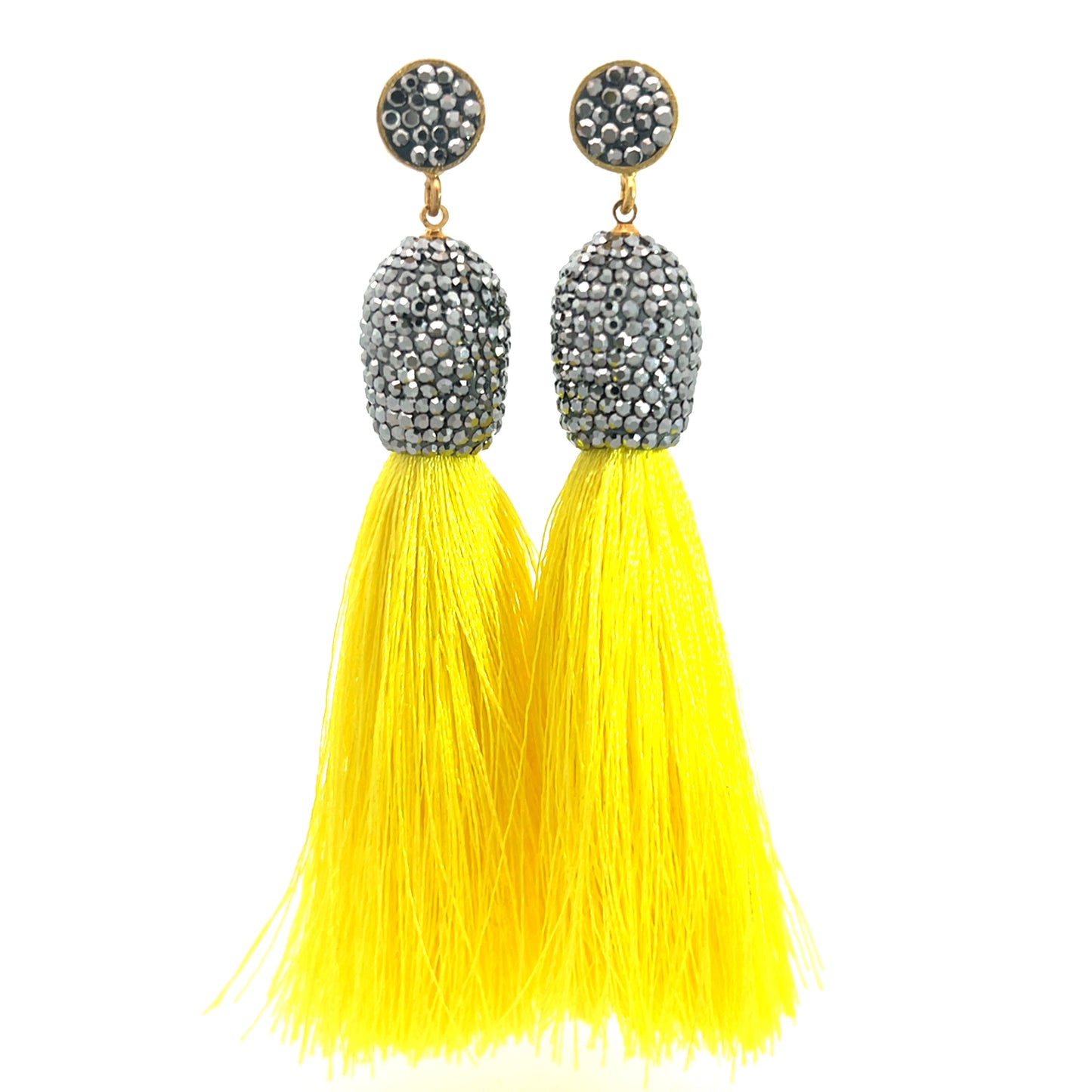 Silver Crystal Tassel Earrings - Born To Glam Born To Glam