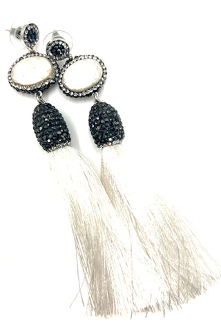 Baroque Pearl 925 Sterling Silver Tassel Earrings - Born To Glam