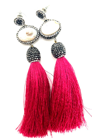 Baroque Pearl 925 Sterling Silver Tassel Earrings - Born To Glam