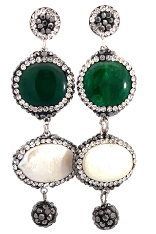 Agate & Pearl 925 Sterling Silver Earring - Born To Glam