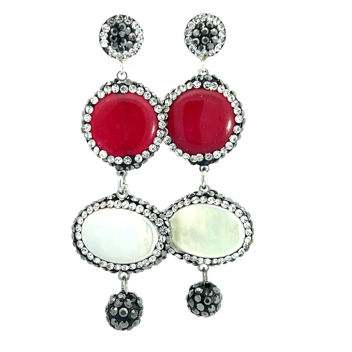 Agate & Pearl 925 Sterling Silver Earring - Born To Glam Born To Glam