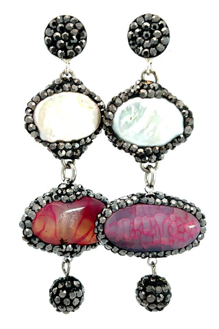 Pearl Gemstone 925 Sterling Silver Dangle Earring - Born To Glam