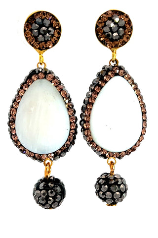 White Druzy Sterling Silver Dangle Earring - Born To Glam