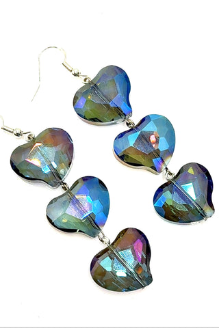 Crystal Heart Sterling Silver Dangle Earring - Born To Glam