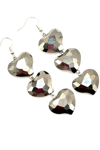 Crystal Heart Sterling Silver Dangle Earring - Born To Glam