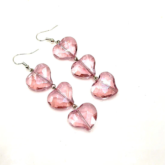 Crystal Heart Sterling Silver Dangle Earring Born To Glam