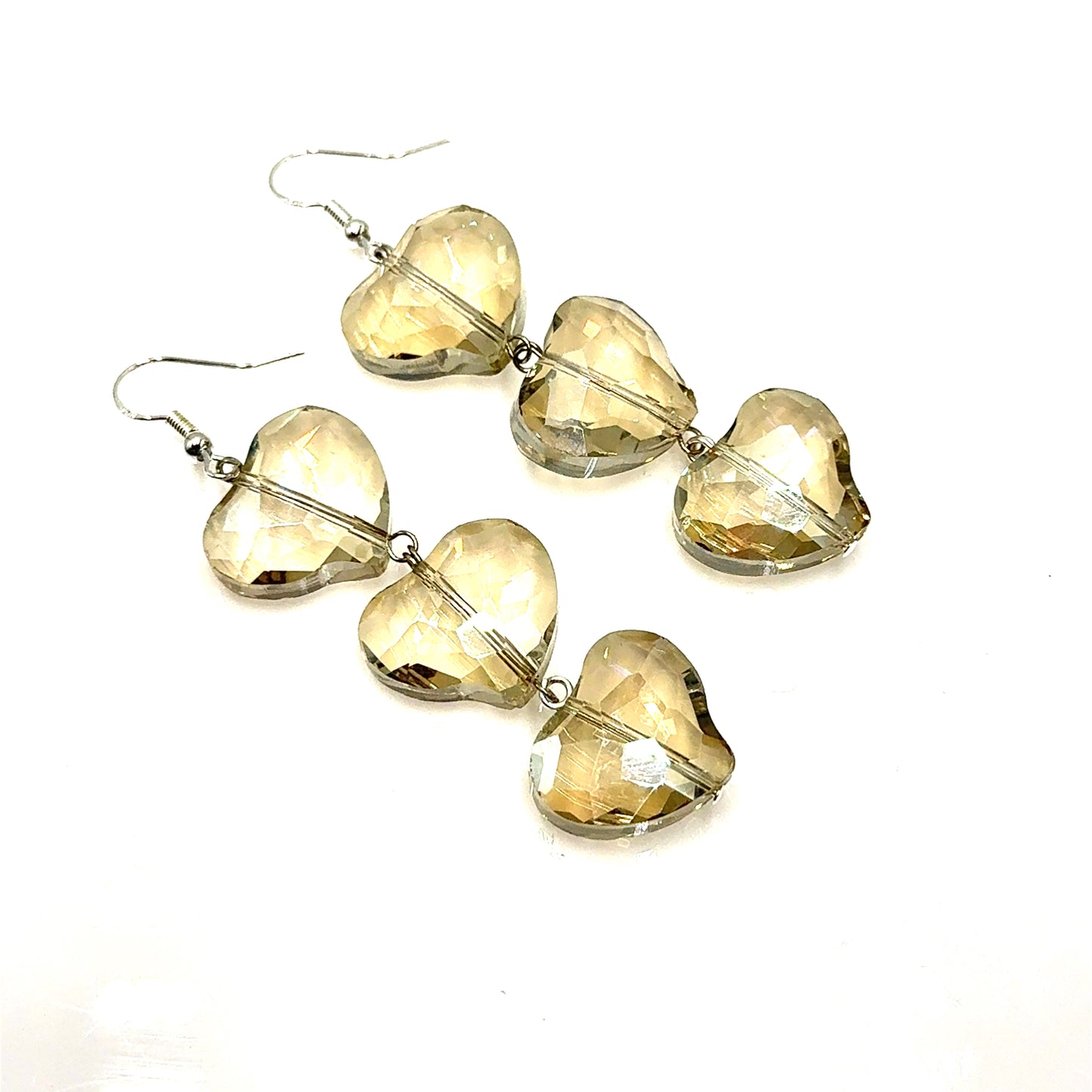 Crystal Heart Sterling Silver Dangle Earring Born To Glam