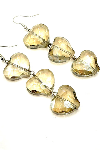 Crystal Heart Sterling Silver Dangle Earring - Born To Glam