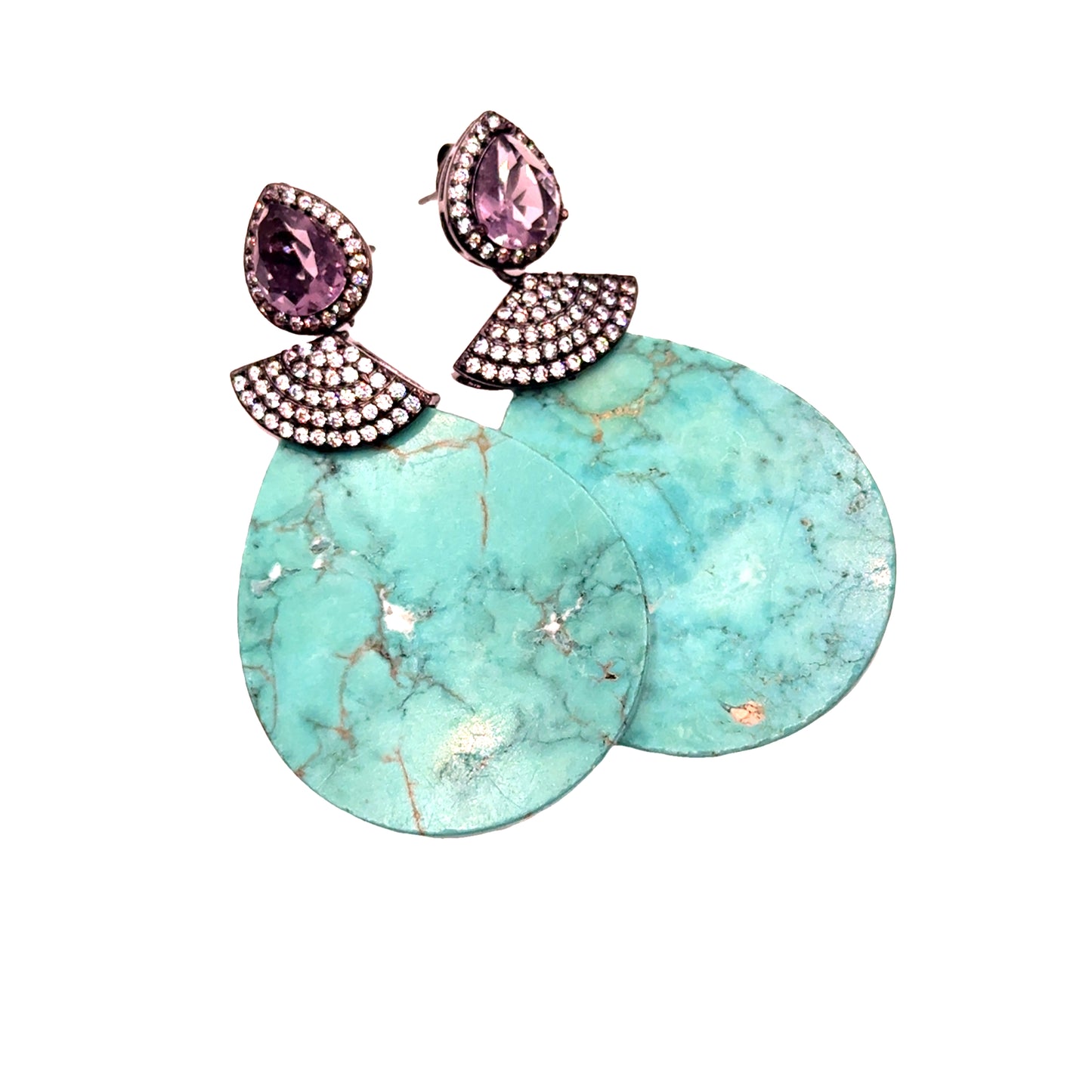 Turquoise Cubic Drop Earring Born To Glam