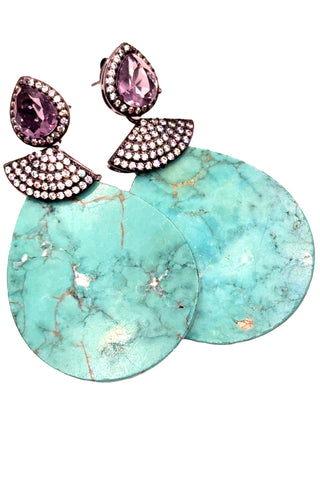 Turquoise Cubic Drop Earring - Born To Glam