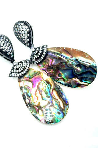 Abalone Cubic Crystal Drop Earring - Born To Glam