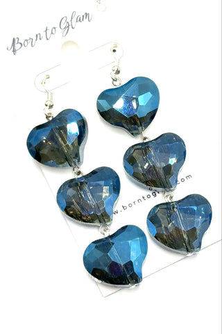 Crystal Heart Sterling Silver Dangle Earring - Born To Glam