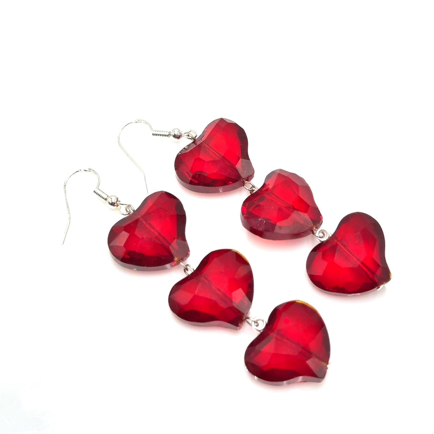 Crystal Heart Sterling Silver Dangle Earring Born To Glam