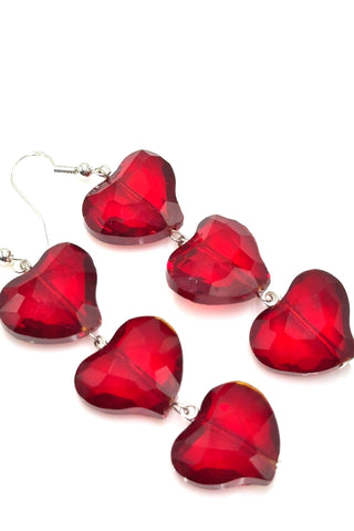 Crystal Heart Sterling Silver Dangle Earring - Born To Glam
