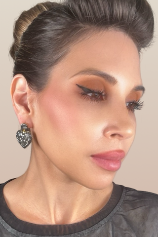 Heart Crystal 925 Sterling Silver Earrings - Born To Glam