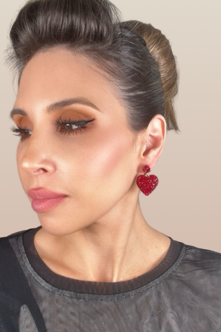 Heart Crystal 925 Sterling Silver Earrings - Born To Glam