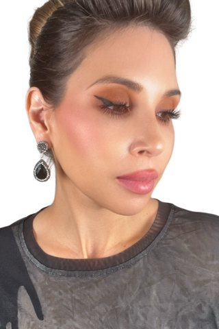 Teardrop Gemstone Crystal Drop Earrings - Born To Glam