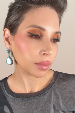 Teardrop Gemstone Crystal Drop Earrings - Born To Glam