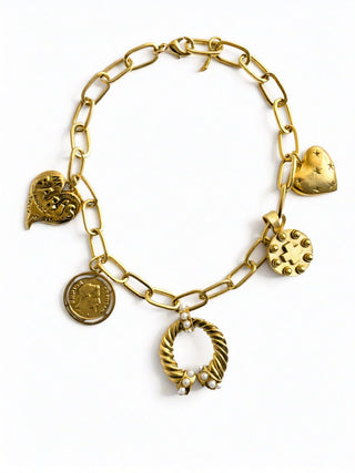 Gold Charm Link Necklace