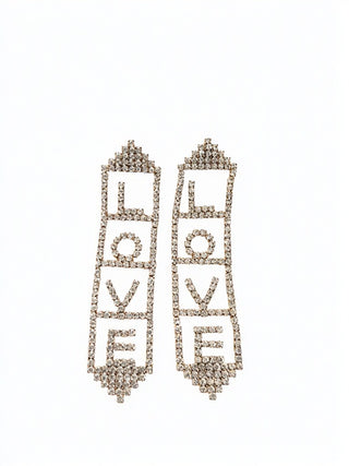 Crystal LOVE Statement Earrings