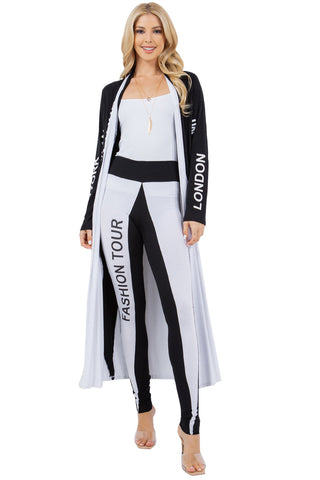 Style the Black/White Fashion Tour Leggings exclusively at Born To Glam
