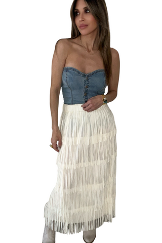 Fringe Layered Skirt - Born To Glam