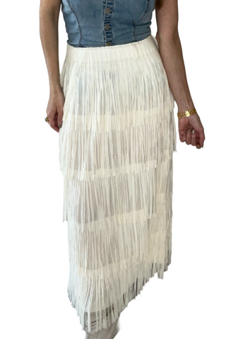 Fringe Layered Skirt - Born To Glam