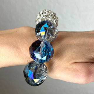 Crystal Sphere Disco Ball Stretch Bracelet - Born To Glam