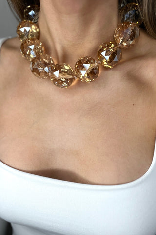 30mm Crystal Sphere Short Necklace - Born To Glam