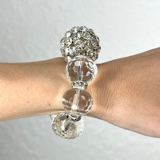 Crystal Sphere Disco Ball Stretch Bracelet - Born To Glam