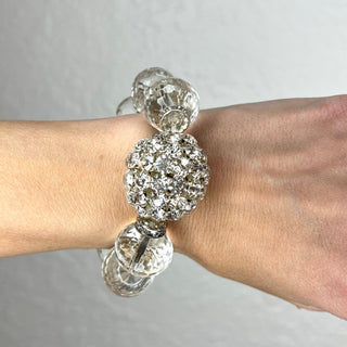 Crystal Sphere Disco Ball Stretch Bracelet - Born To Glam