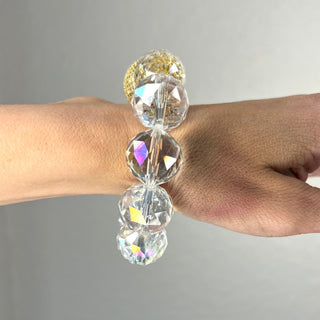Crystal Sphere Disco Ball Stretch Bracelet - Born To Glam