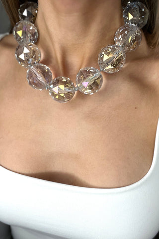 30mm Crystal Sphere Short Necklace - Born To Glam